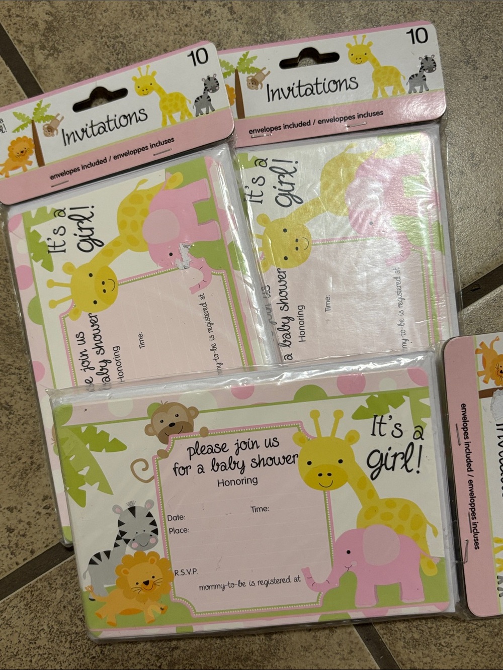 30 Safari Jungle Theme Baby Shower Invitations for Girl